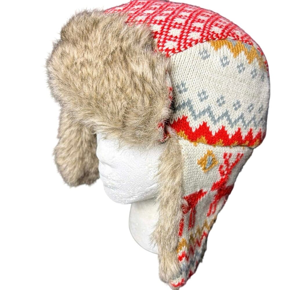 Red Reindeer Trapper Hat